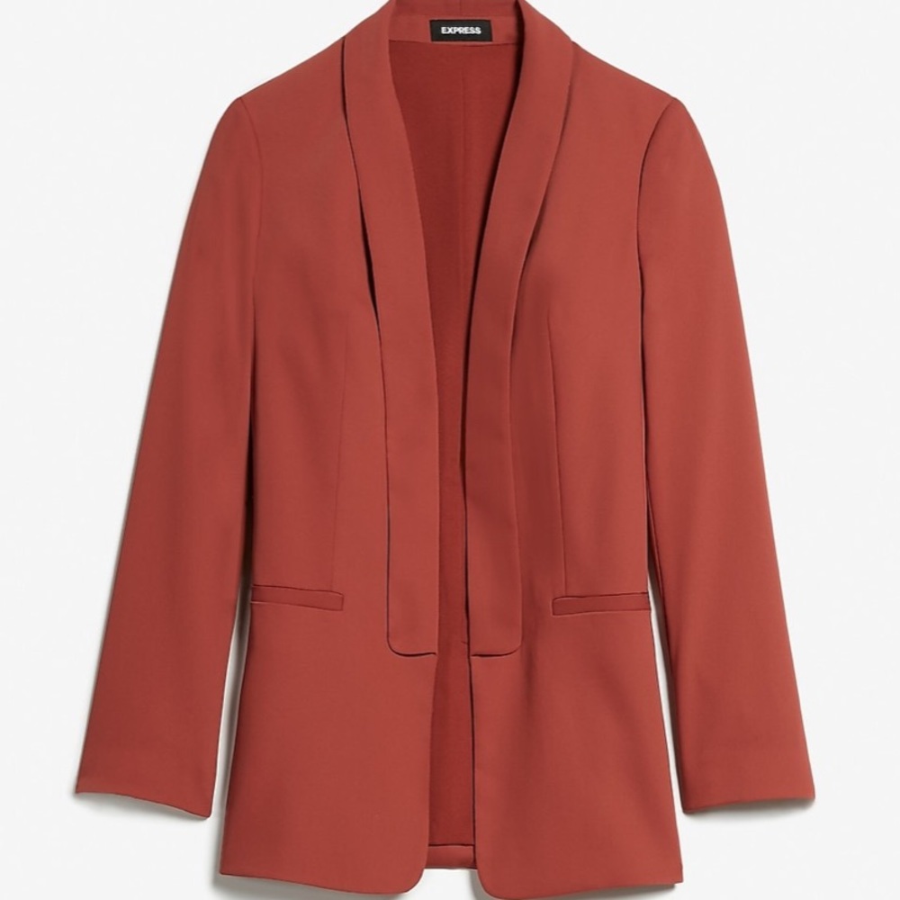 Shawl collar long sleeve boyfriend blazer